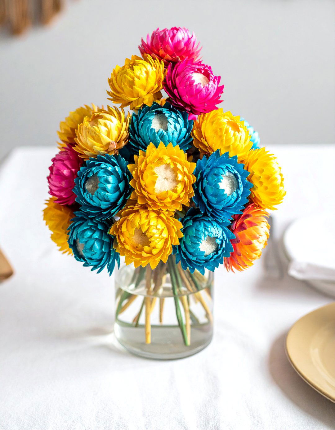 Colorful Corn Husk Flowers - 20 Mexican Table Decor Ideas for Vibrant Settings