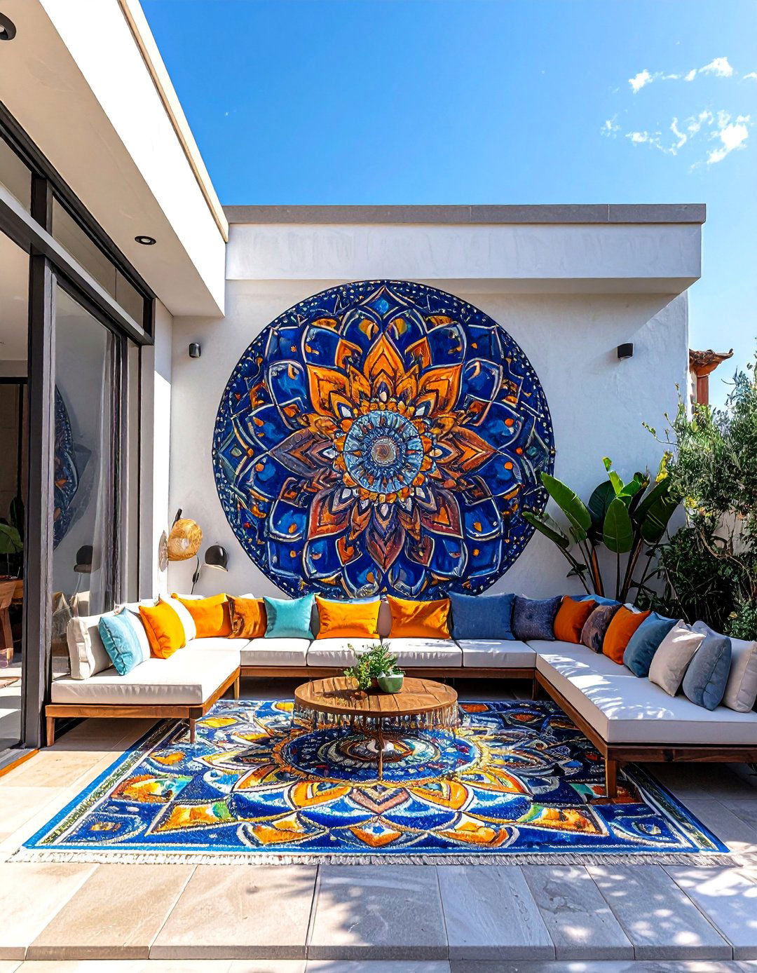 Colorful Mandala Garden Mural - 30 Garden Mural Ideas to Brighten Your Outdoor Space