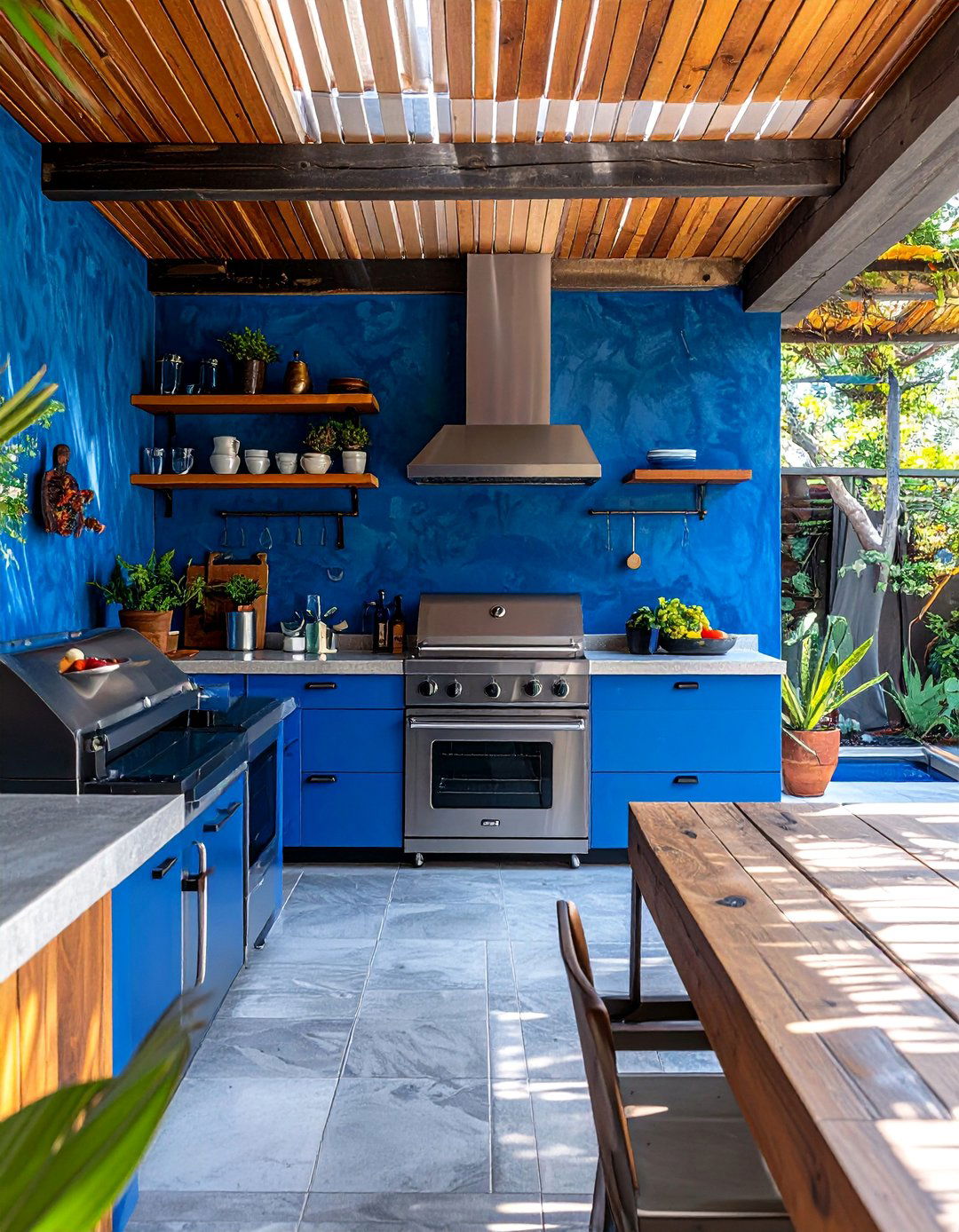 Colorful Painted Walls for a Mexican Outdoor Kitchen - 20 Mexican Outdoor Kitchen Ideas for Entertaining