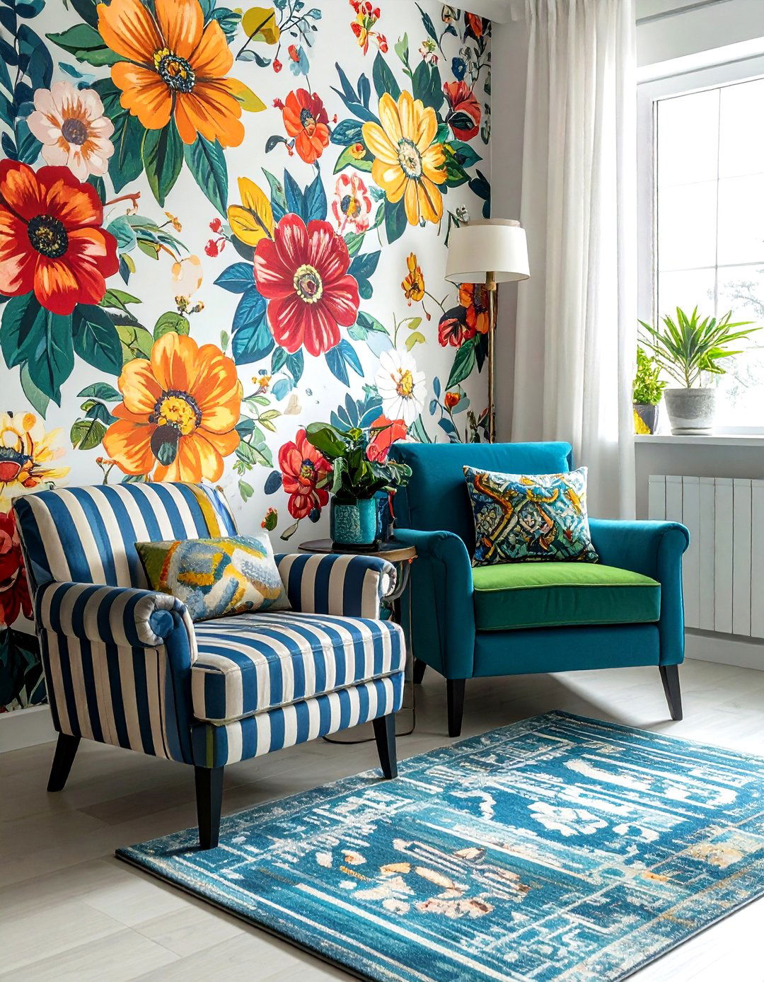 Combining Wallpaper and Textiles in a Pattern Play - 25 Eclectic Interior Design Ideas for Unique Spaces