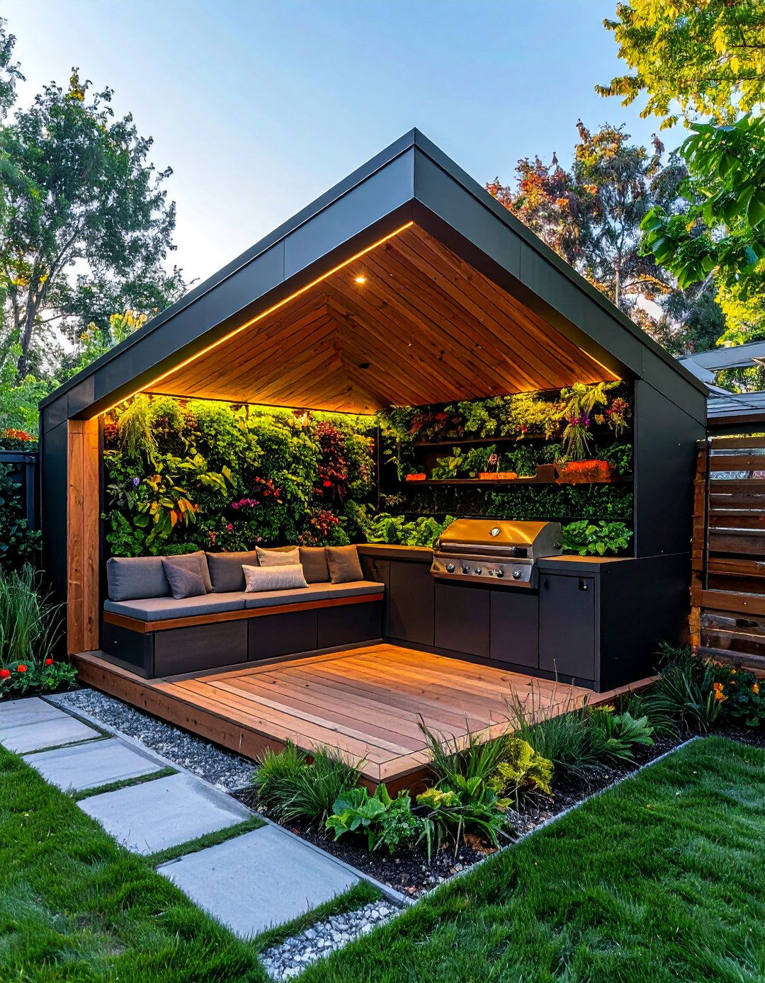 Compact Corner BBQ Nook - 40 Amazing BBQ Area Ideas for Outdoor Living