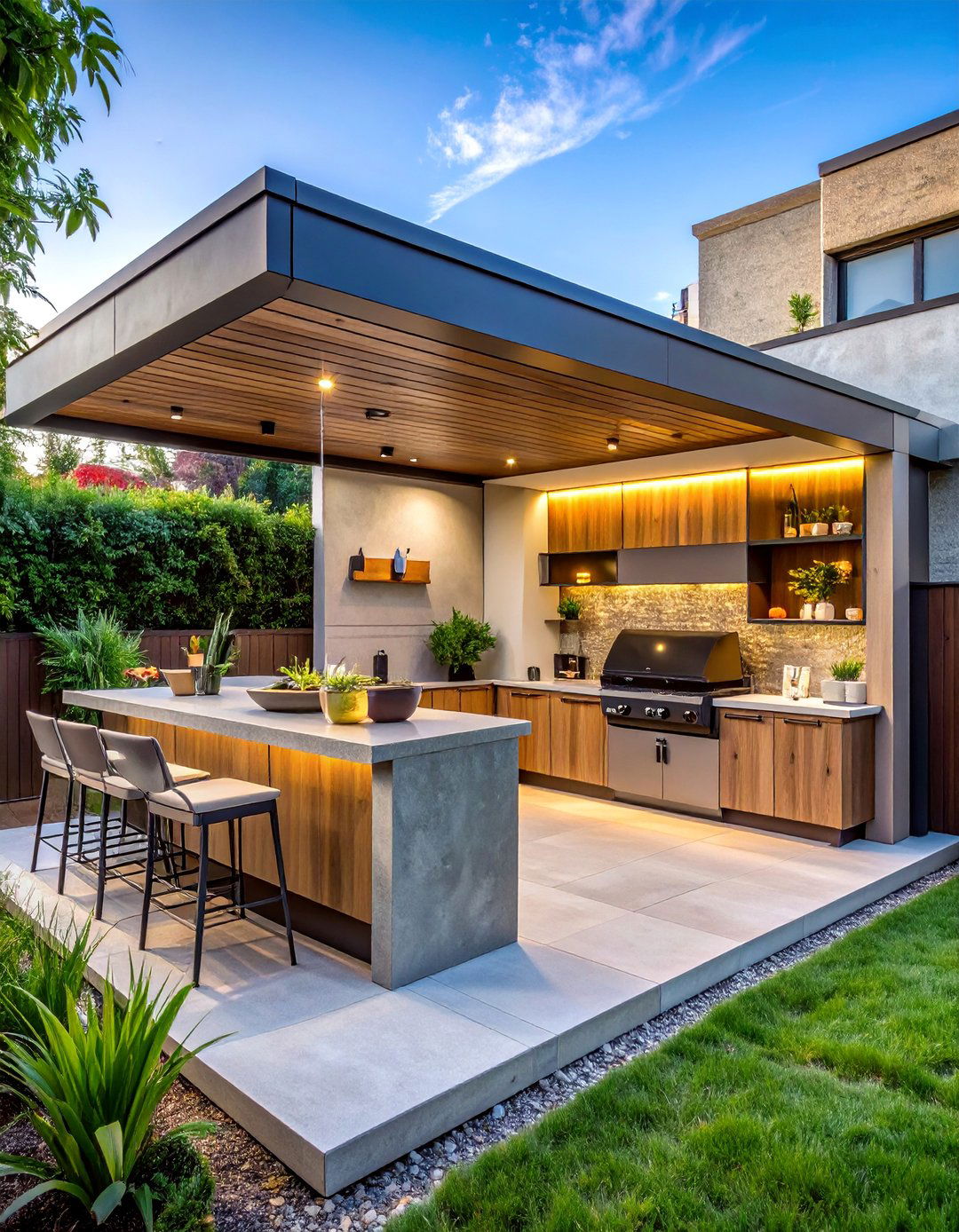 Compact L Shaped BBQ Area - 40 Amazing BBQ Area Ideas for Outdoor Living