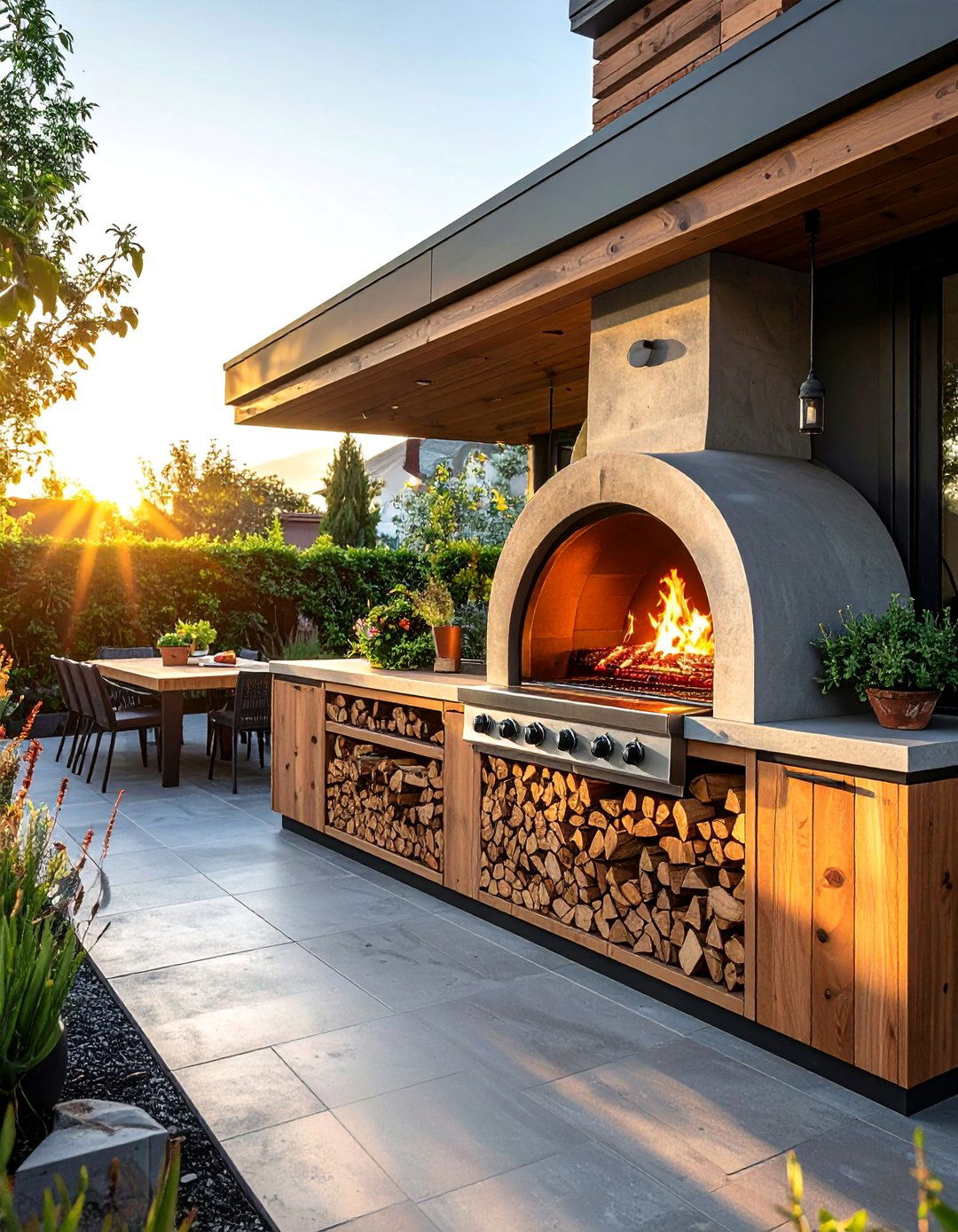 Compact Small Space Design - 20 Outdoor Kitchen With Pizza Oven Design Ideas