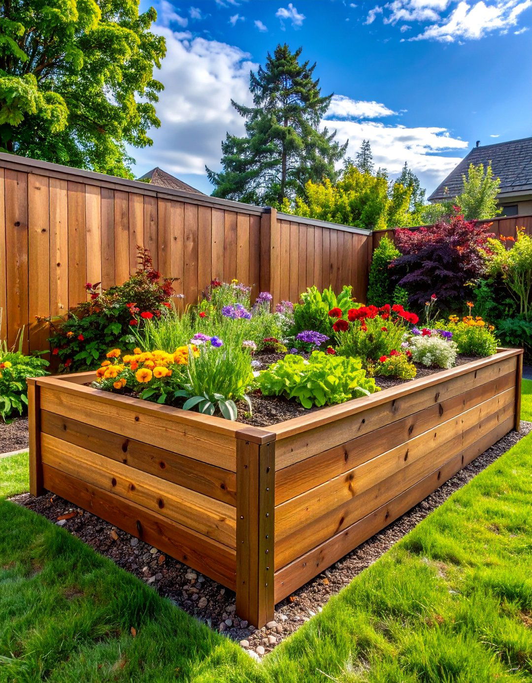 Composite Lumber Weather Resistant Setup - 40 Raised Garden Bed Ideas for Your Vegetable Garden