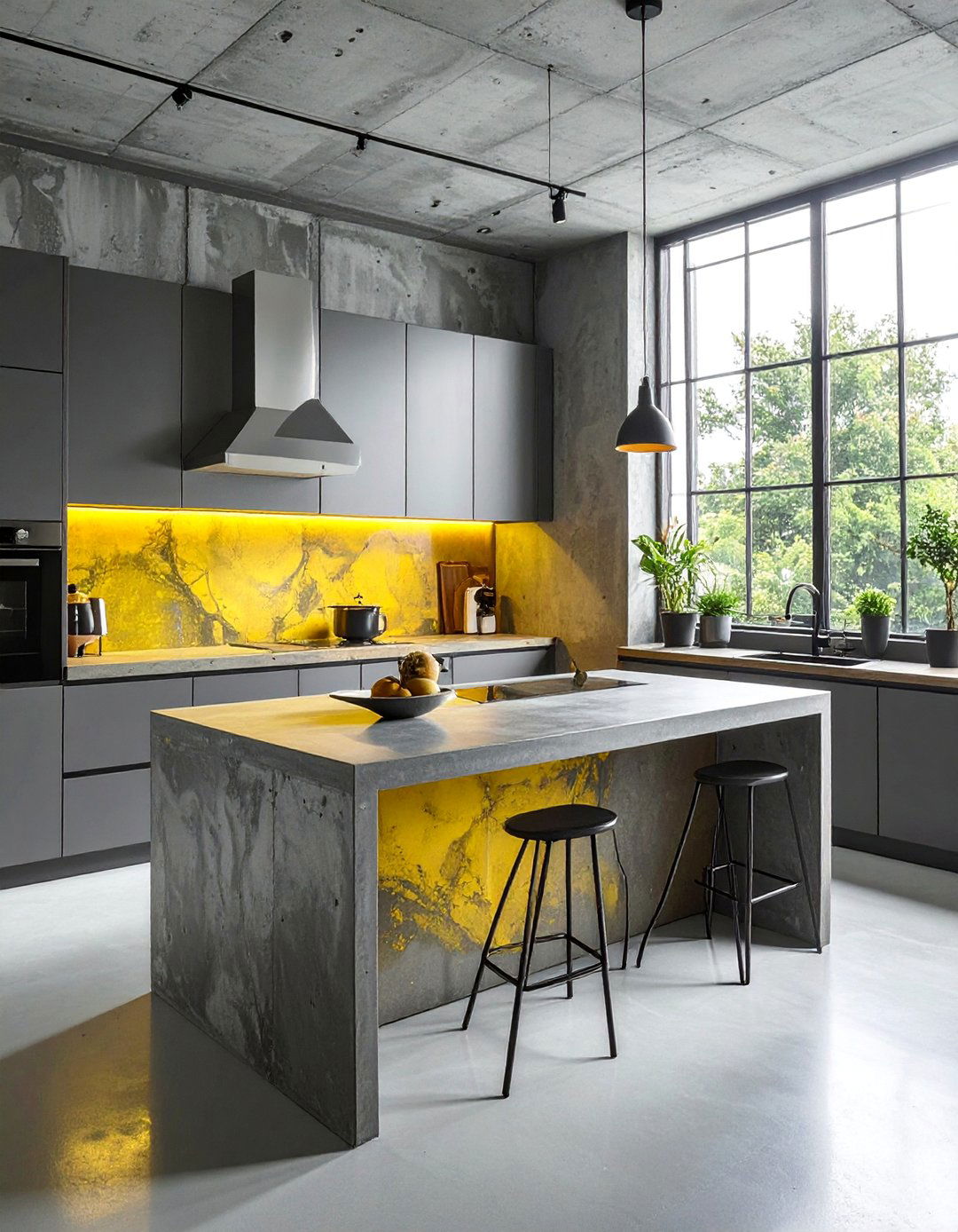 Concrete Contemporary Styling - 40 Kitchen Countertop Ideas for Modern Homes