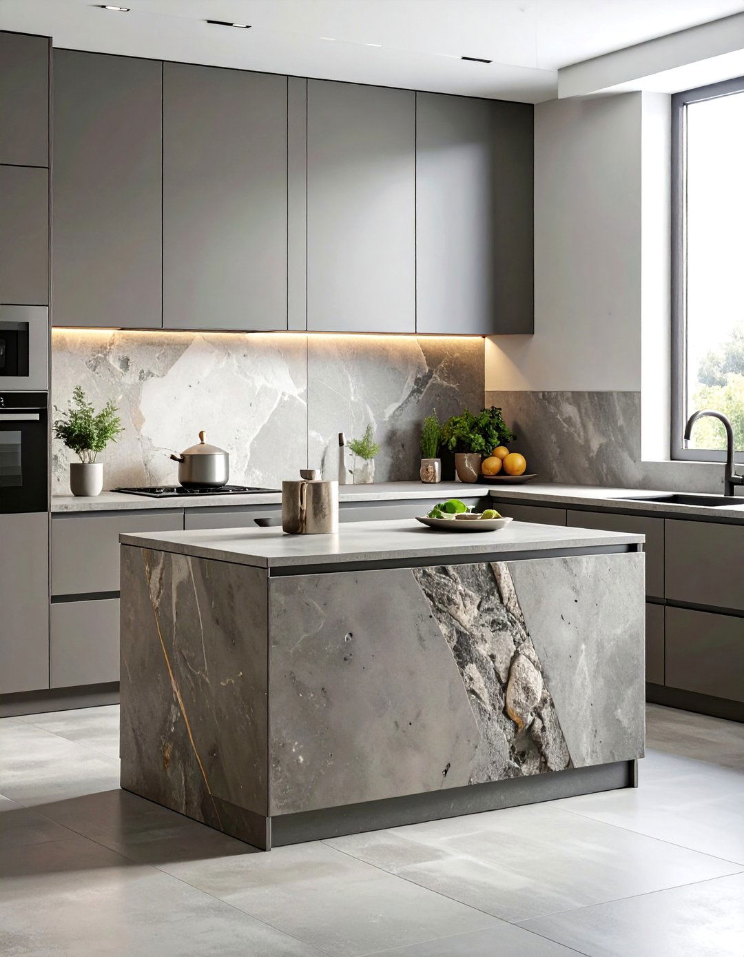 Concrete and Stone Materials - 40 Kitchen Cabinet Hardware Ideas to Elevate Your Design