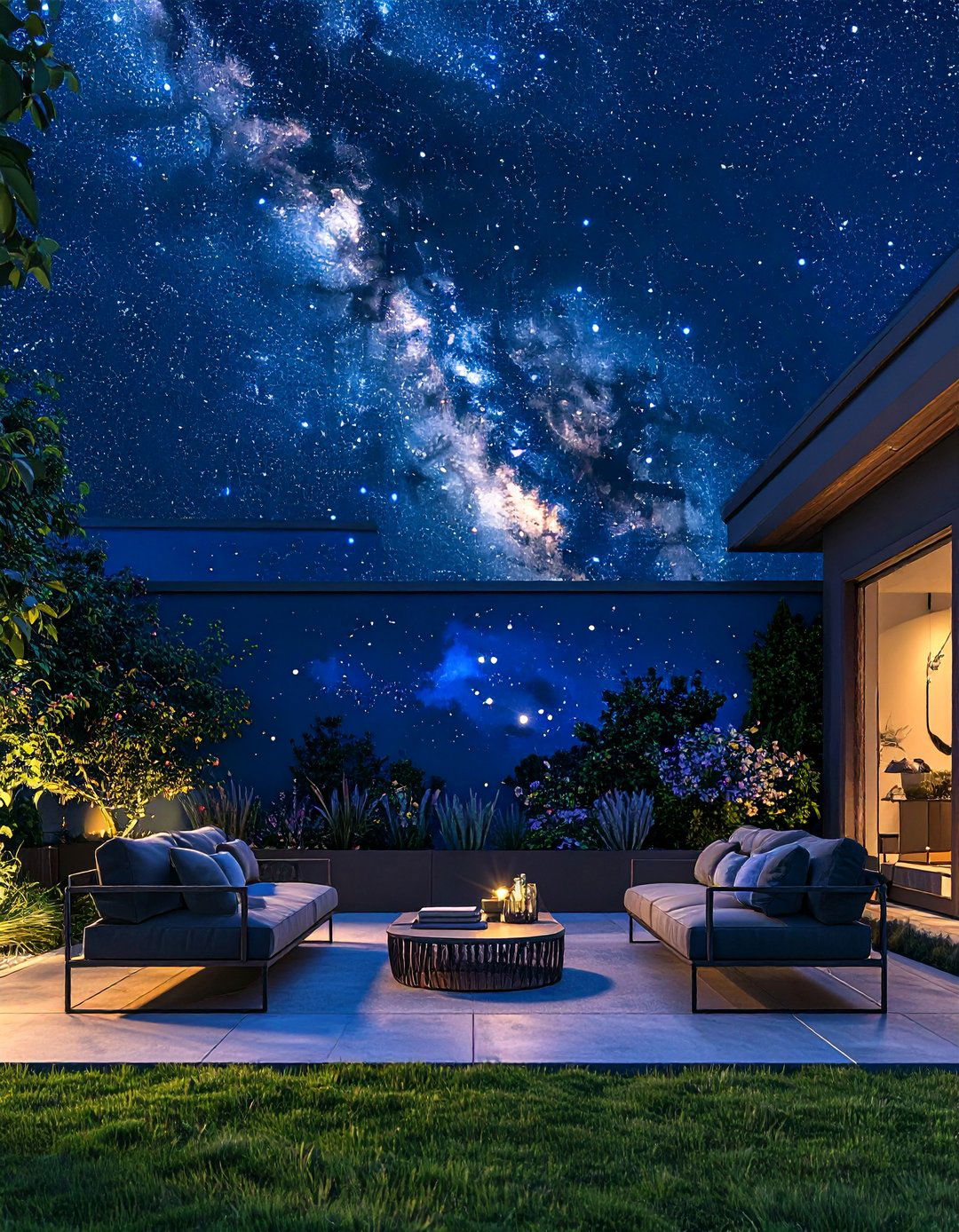 Constellation and Night Sky Garden Mural - 30 Garden Mural Ideas to Brighten Your Outdoor Space
