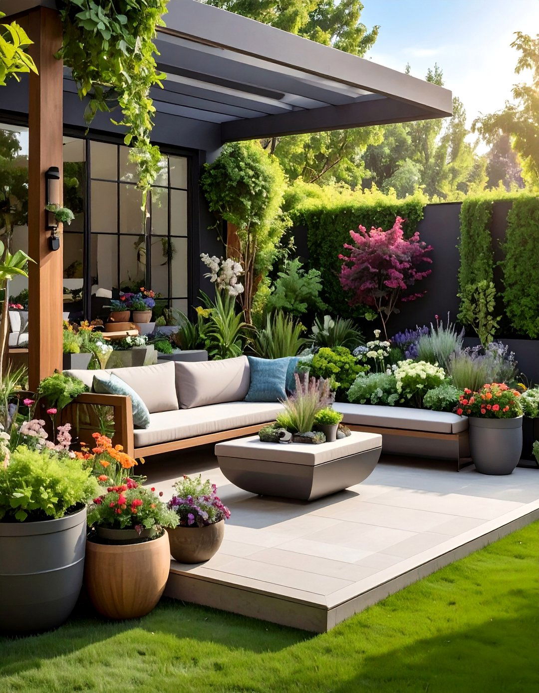 Contemporary Container Garden Patio - 40 Patio Decor Ideas to Refresh Your Outdoor Space