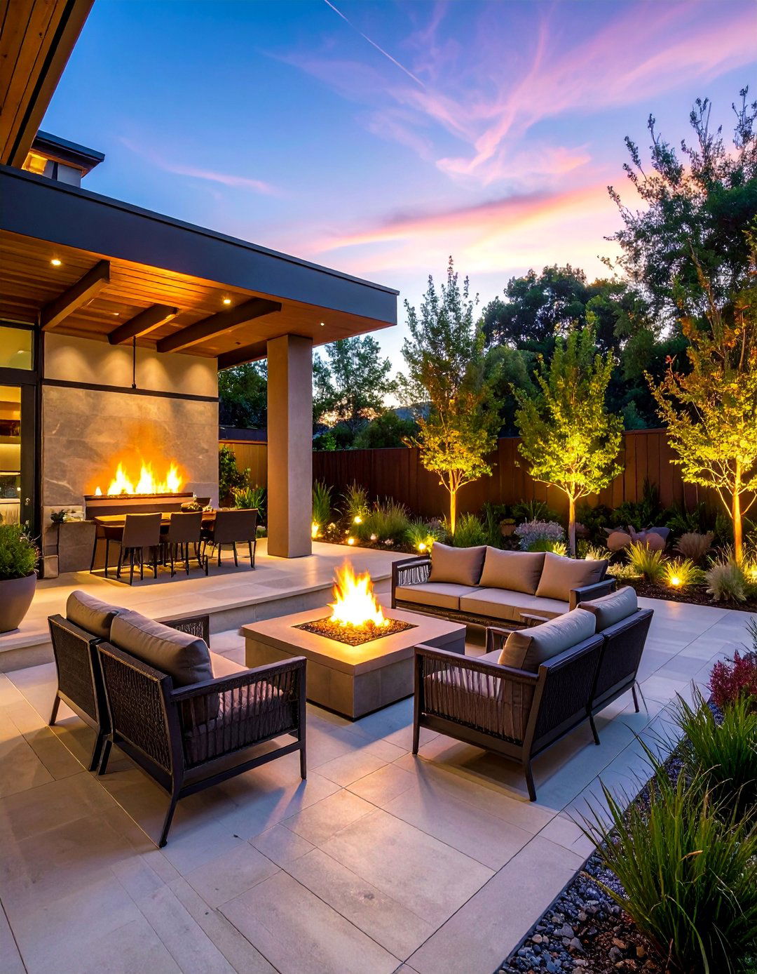 Contemporary Fire Feature Patio - 40 Patio Decor Ideas to Refresh Your Outdoor Space