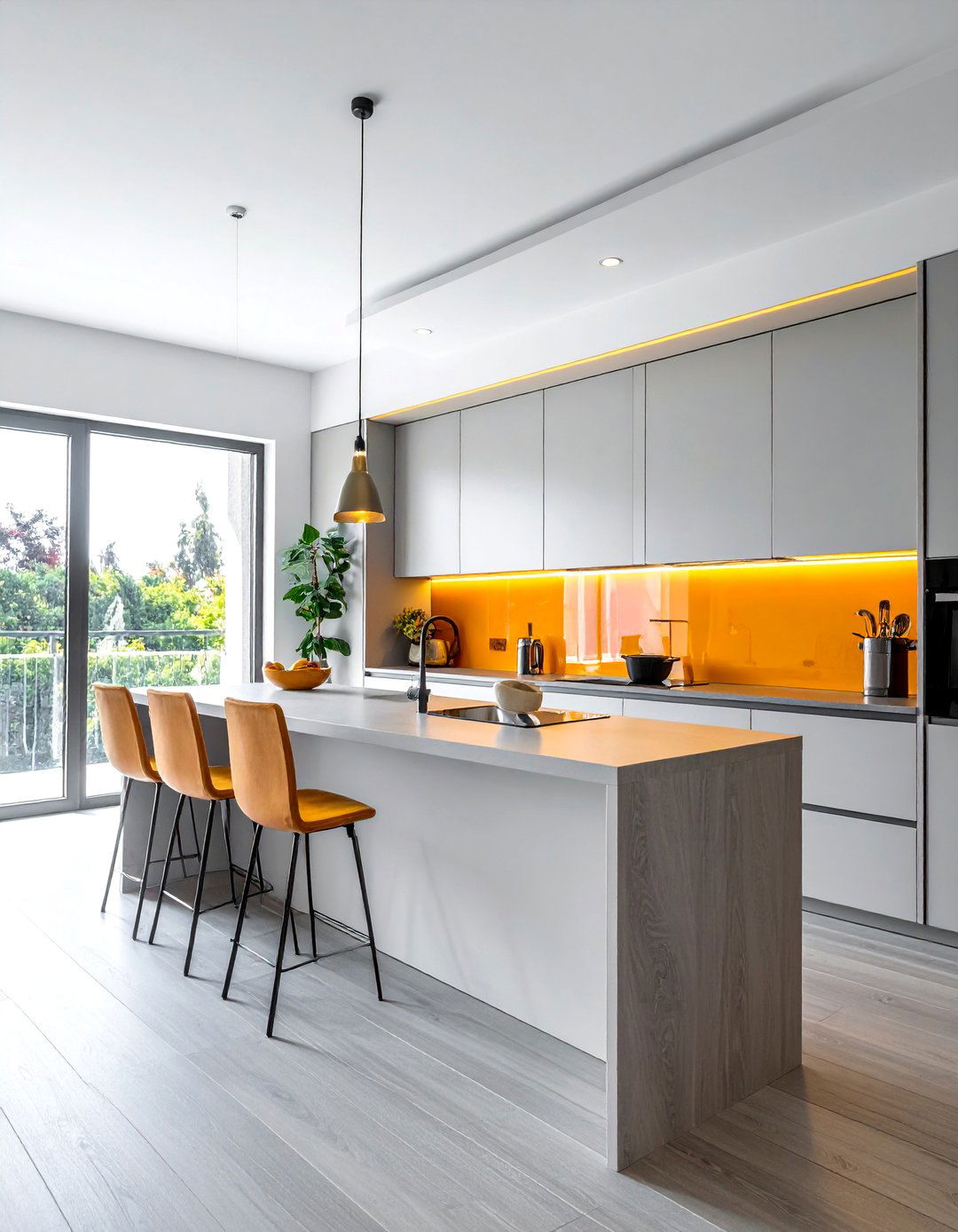 Contemporary Frameless Mirrors - 30 Mirrored Backsplash Kitchen Ideas for a Sleek Look