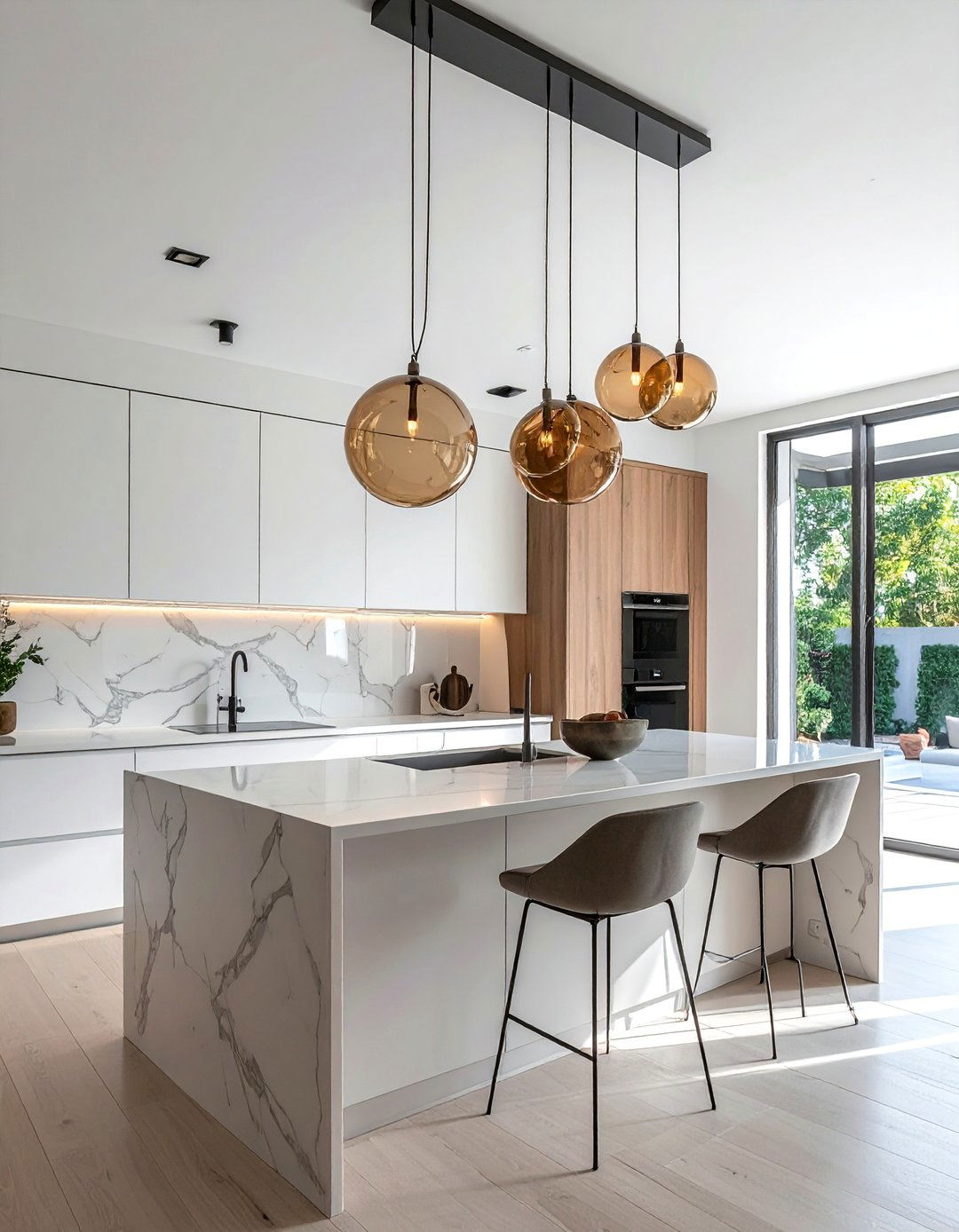 Contemporary Globe Kitchen Island Clusters - 20 Kitchen Island Lighting Ideas to Brighten Your Space