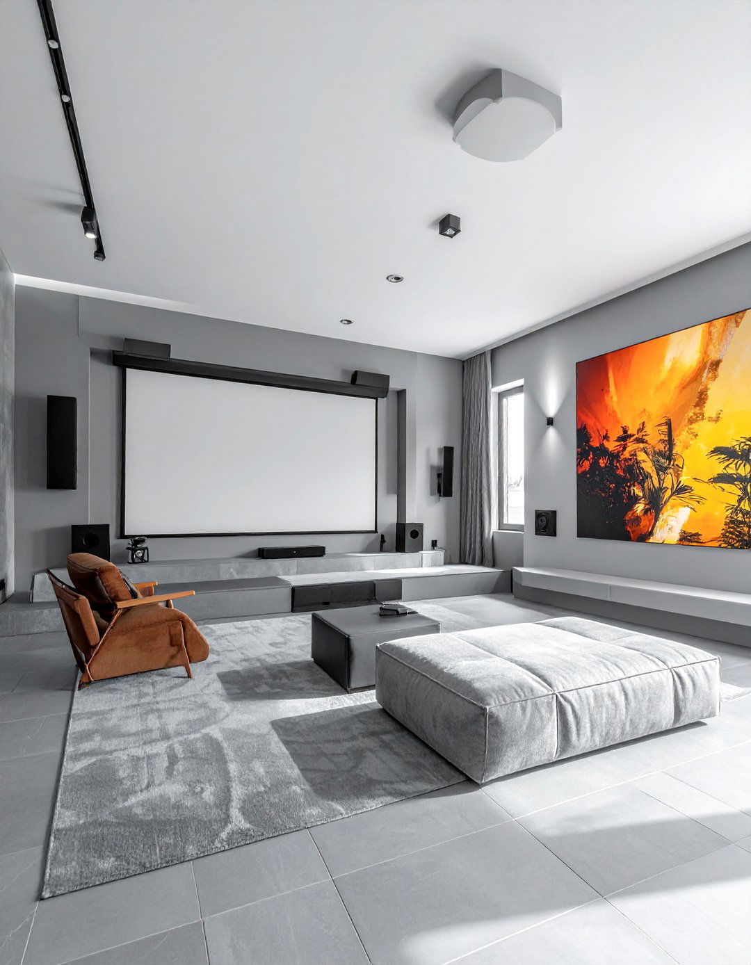 Cool Toned Light Gray for Small Spaces - 20 Gray Home Theater Paint Color Schemes