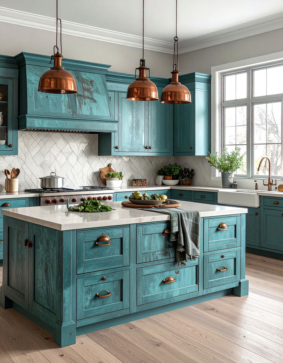 Copper Patina Hardware - 40 Kitchen Cabinet Hardware Ideas to Elevate Your Design