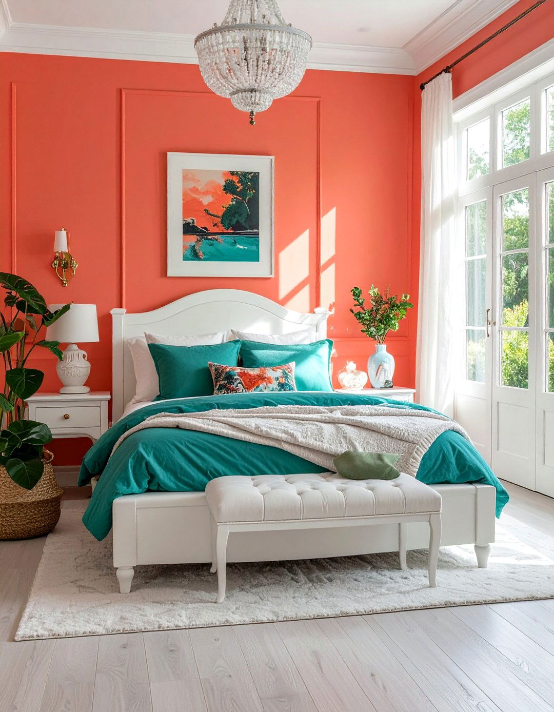 Coral Teal and White Palette - 40 Warm Color Palettes for Every Room in the House