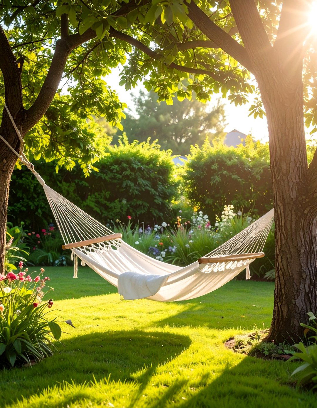 Corner Landscaping with a Hammock or Swing Chair - 30 Corner Landscaping Ideas for a Beautiful Yard