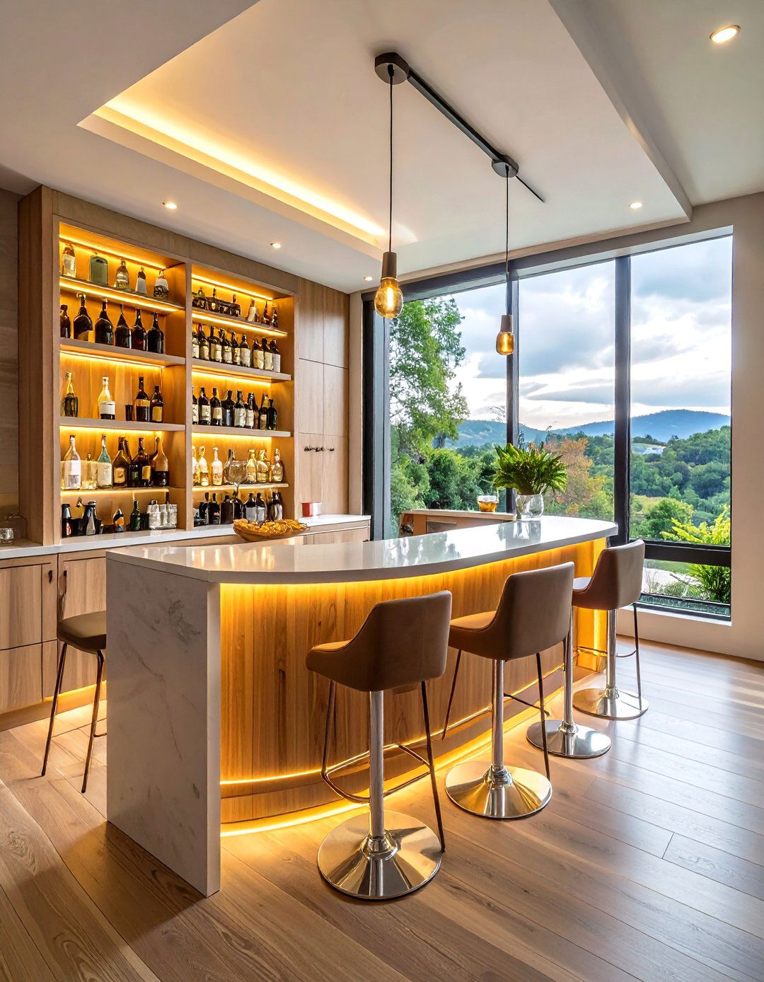 Corner Window Bar Areas - 30 Corner Window Ideas to Maximize Natural Light