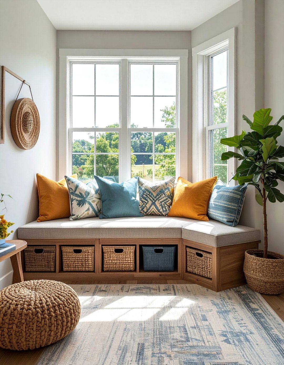 Corner Window Storage Benches - 30 Corner Window Ideas to Maximize Natural Light