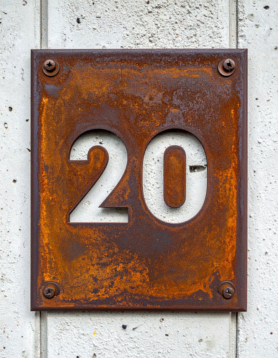 Corten Steel House Number Sign - 40 House Number Ideas for Curb Appeal