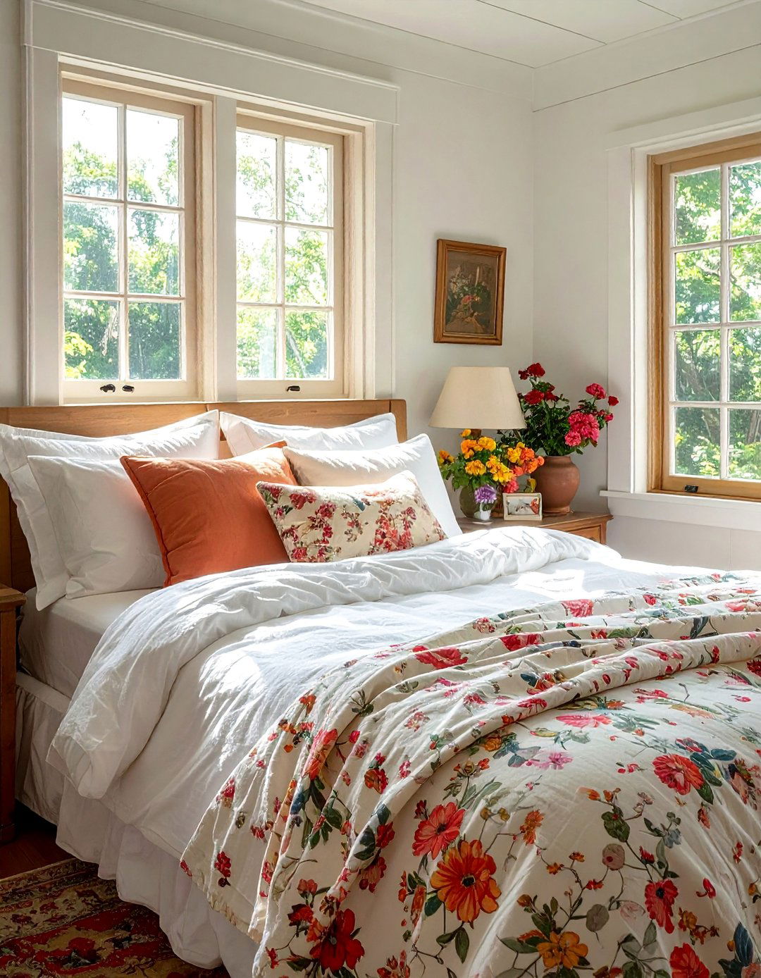 Cottage Decorating with Layered Bedding - 30 Cottage Decorating Ideas for a Charming Home