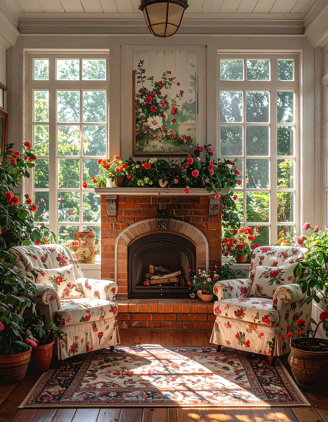 Cottage Fireplace Sunrooms - 30 Sunrooms With Fireplaces for Cozy Living