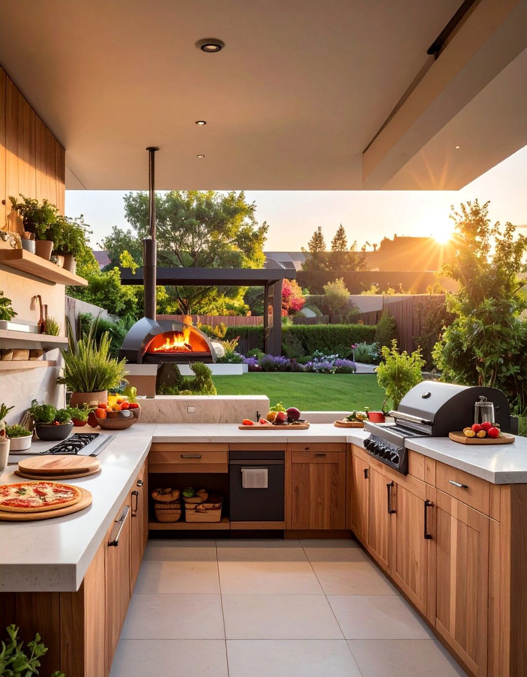 Countertop Prep Area Extended Workspace Solutions - 20 Outdoor Pizza Oven Ideas for Backyard Fun