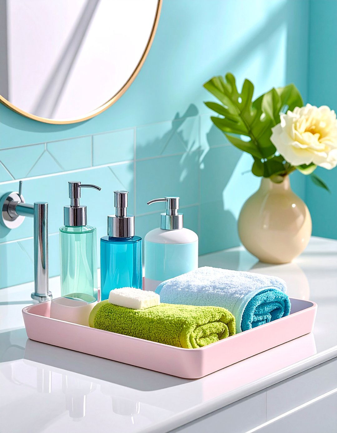 Countertop Tray Organization - 40 Bathroom Organization Ideas for Clutter-Free