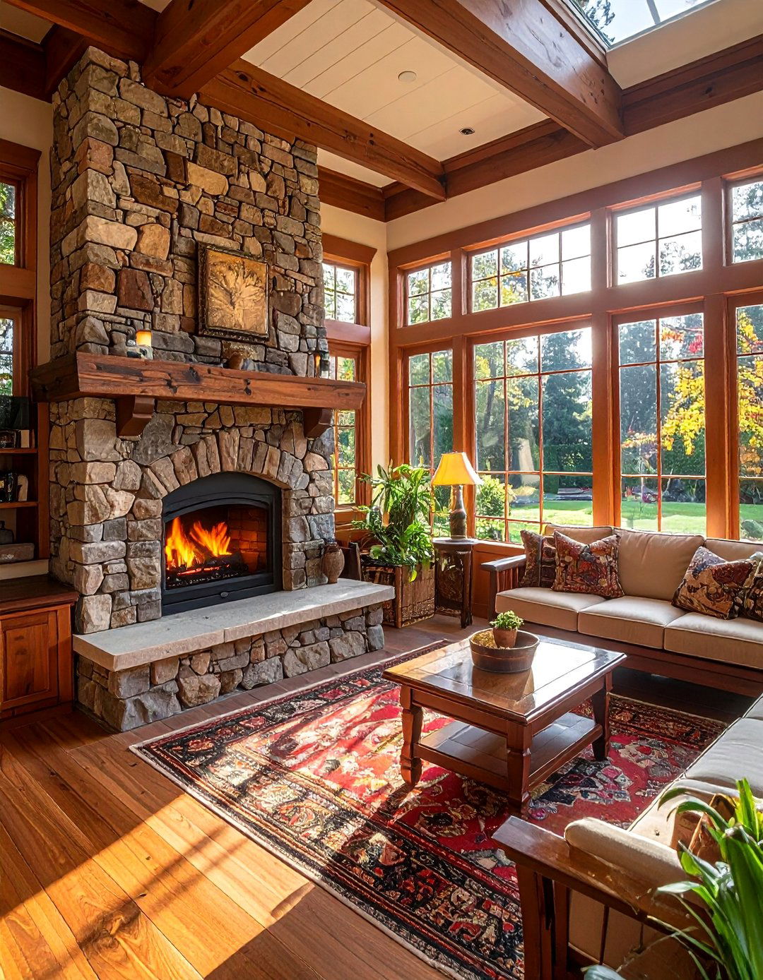 Craftsman Fireplace Sunrooms - 30 Sunrooms With Fireplaces for Cozy Living