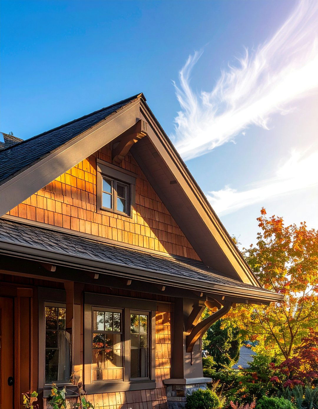 Craftsman Home Exterior with Deep Overhanging Eaves - 40 Craftsman Style House Exterior Ideas