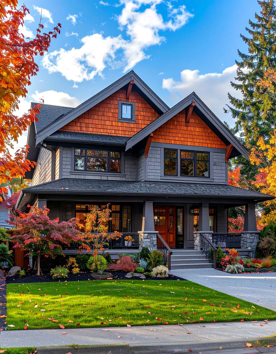 Craftsman Home Exterior with Shingle Siding - 40 Craftsman Style House Exterior Ideas