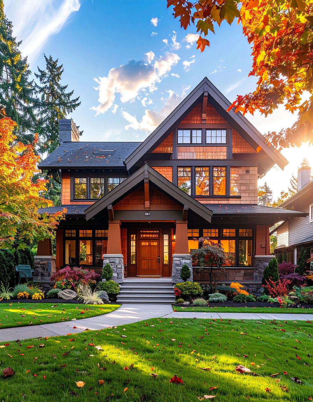 Craftsman House Exterior with an Asymmetrical Design - 40 Craftsman Style House Exterior Ideas
