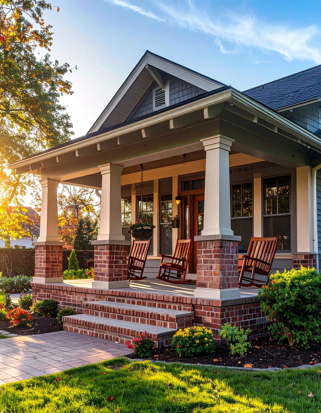 Craftsman House with a Prominent Front Porch - 40 Craftsman Style House Exterior Ideas