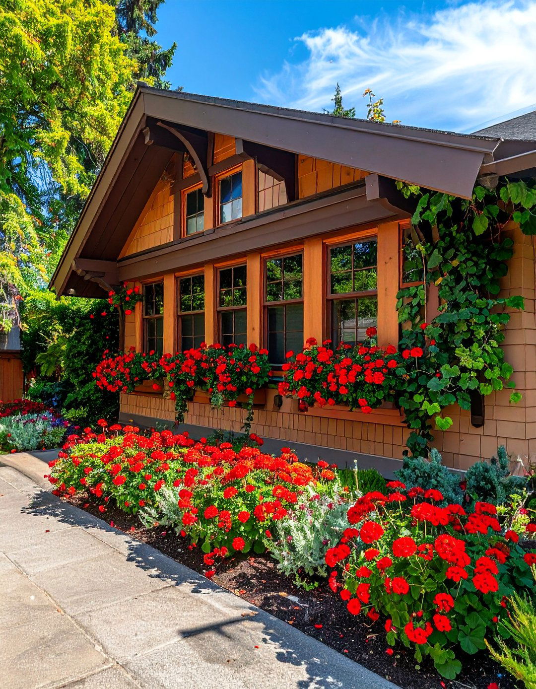 Craftsman Style Exterior with Window Flower Boxes - 40 Craftsman Style House Exterior Ideas