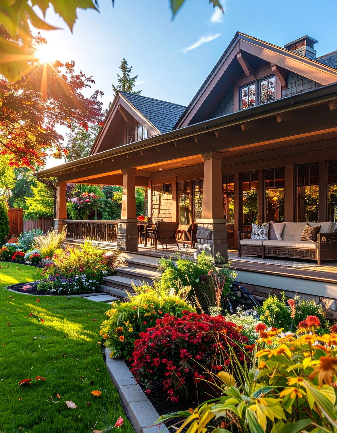 Craftsman Style Exterior with a Covered Veranda - 40 Craftsman Style House Exterior Ideas