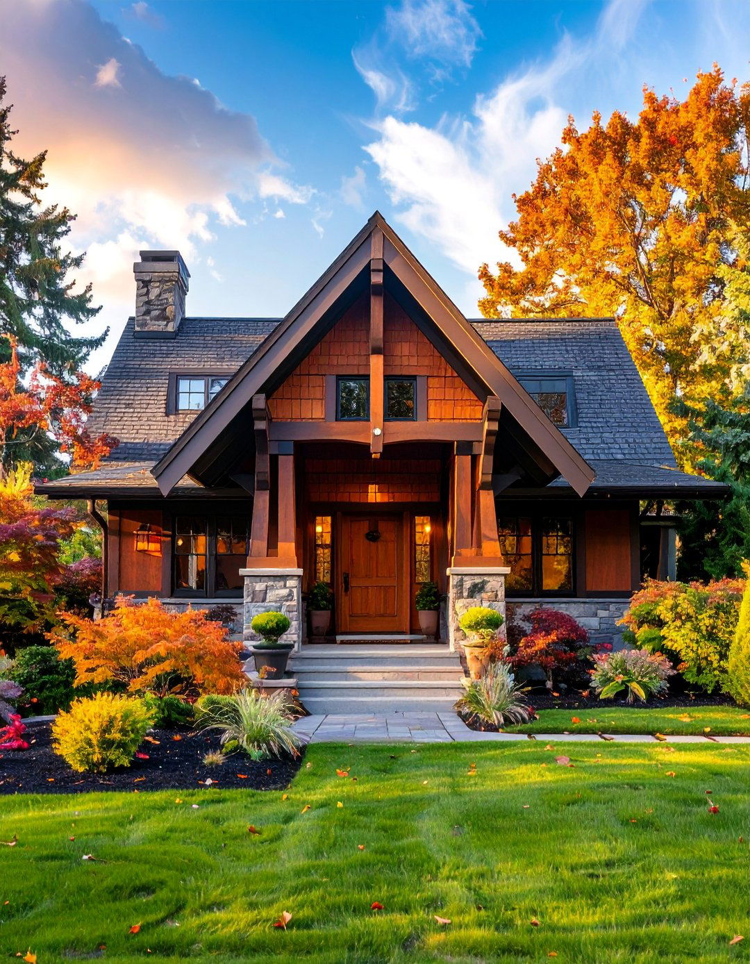 Craftsman Style Home with Front Facing Gables - 40 Craftsman Style House Exterior Ideas