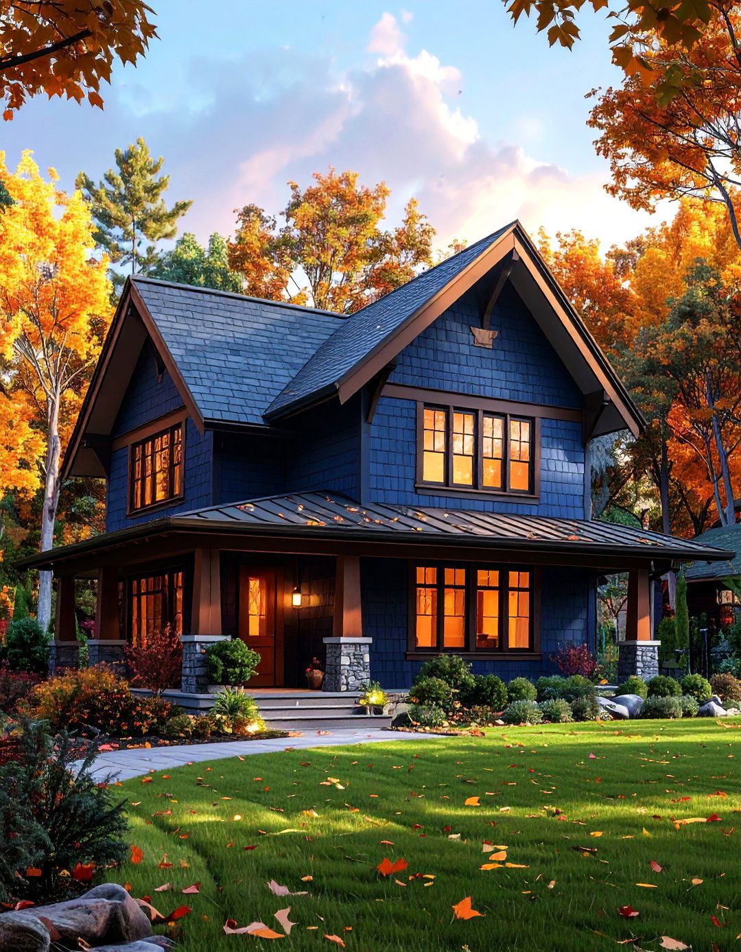 Craftsman Style House with a Low Pitched Roof - 40 Craftsman Style House Exterior Ideas