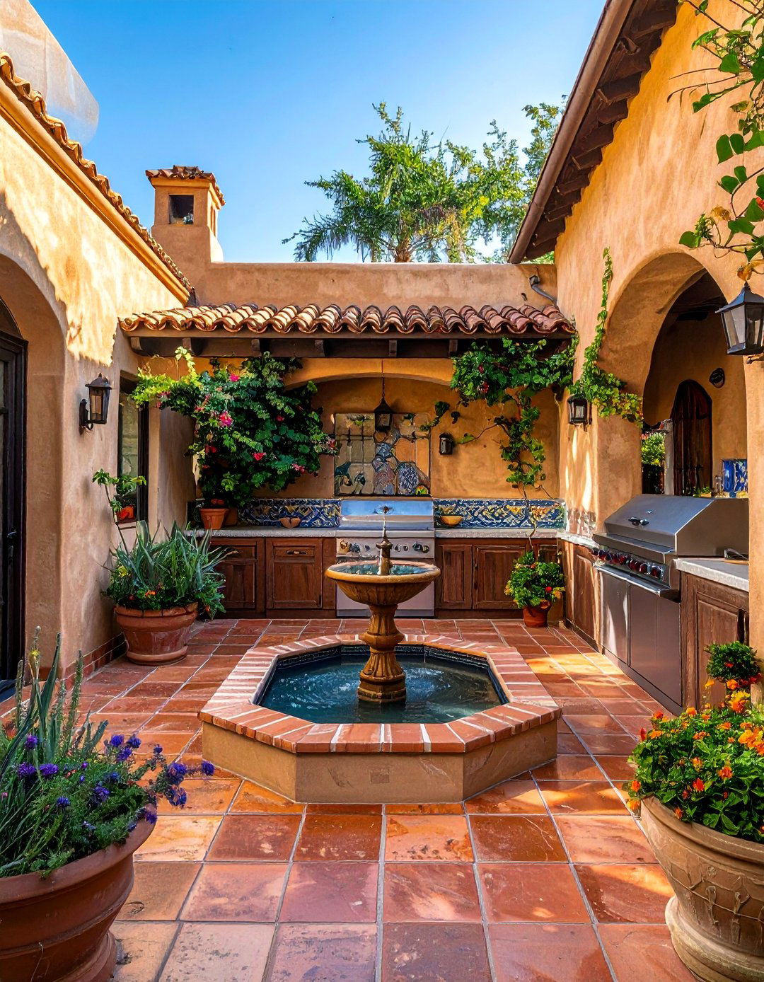 Creating a Spanish Courtyard Outdoor Kitchen - 20 Spanish Style Outdoor Kitchen Ideas for Your Backyard