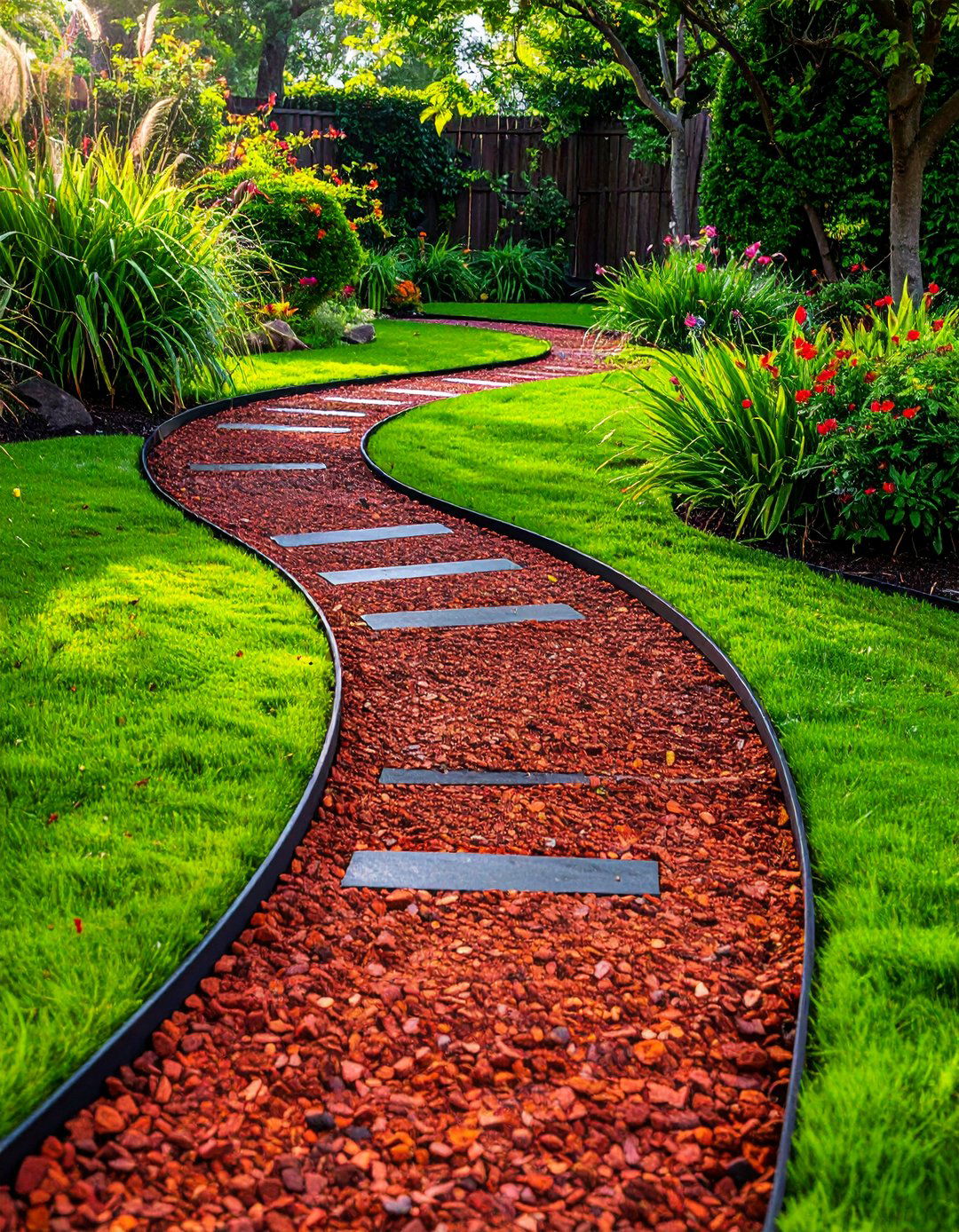 Creating a Striking Red Lava Rock Pathway
