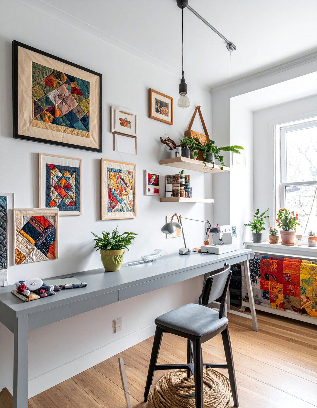 Creative Gallery Wall - 15 Sewing Room Ideas for Craft Enthusiasts