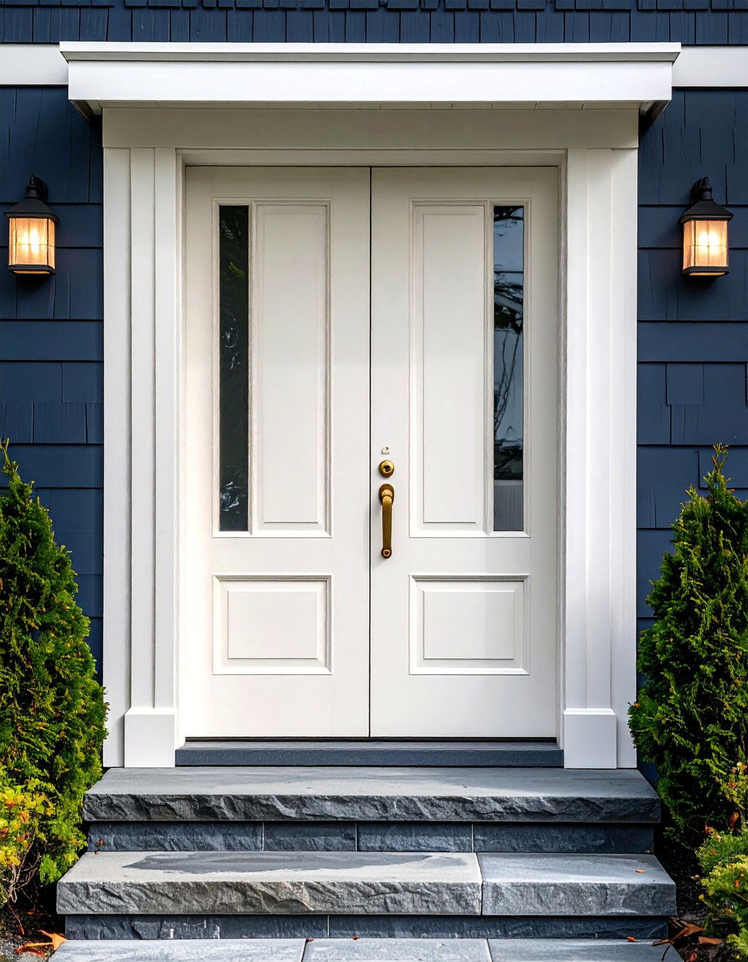 Crisp Off White Mid Century Front Door - 20 Mid Century Front Door Colors for Curb Appeal