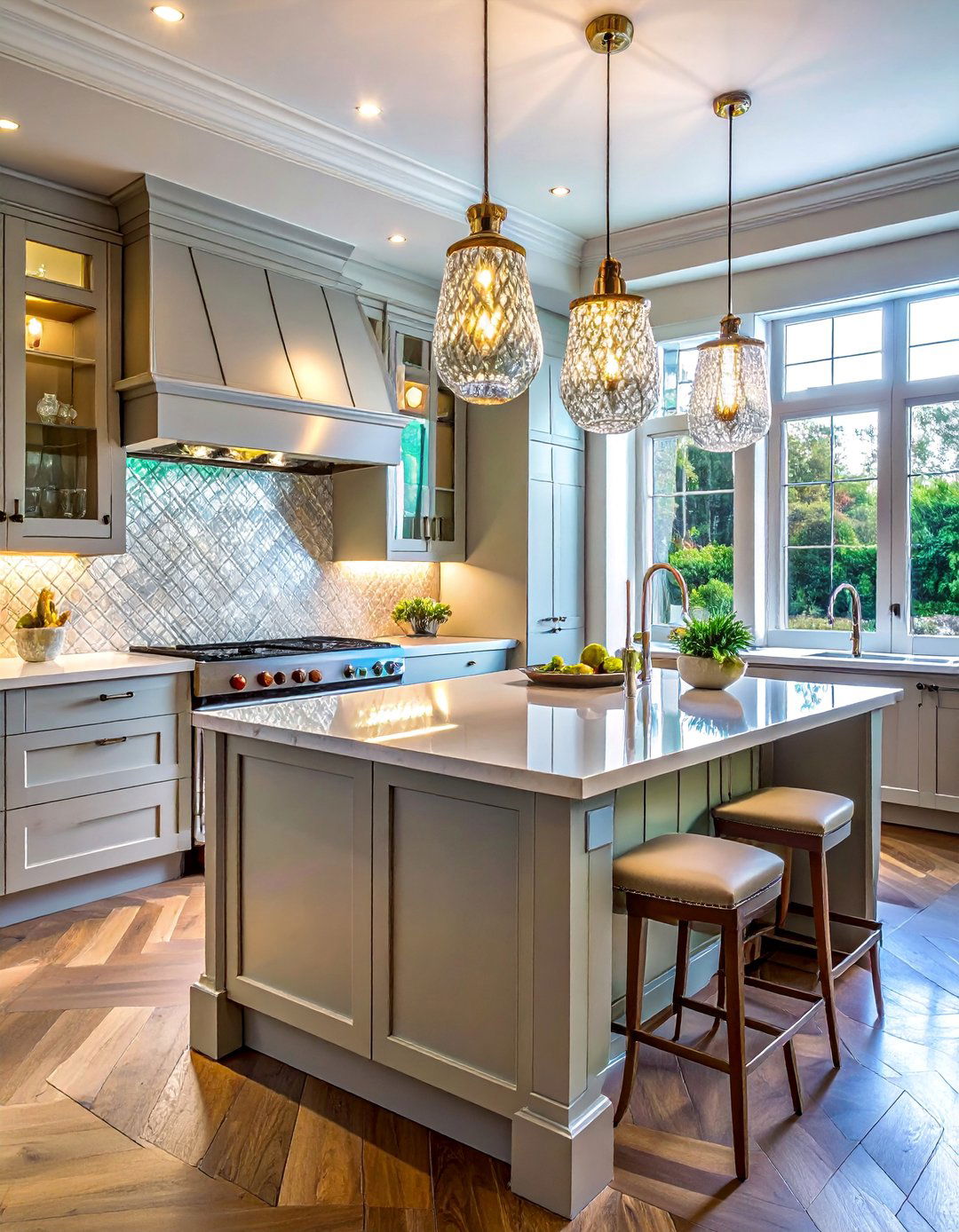 Crystal Cut Glass Details - 40 Kitchen Cabinet Hardware Ideas to Elevate Your Design