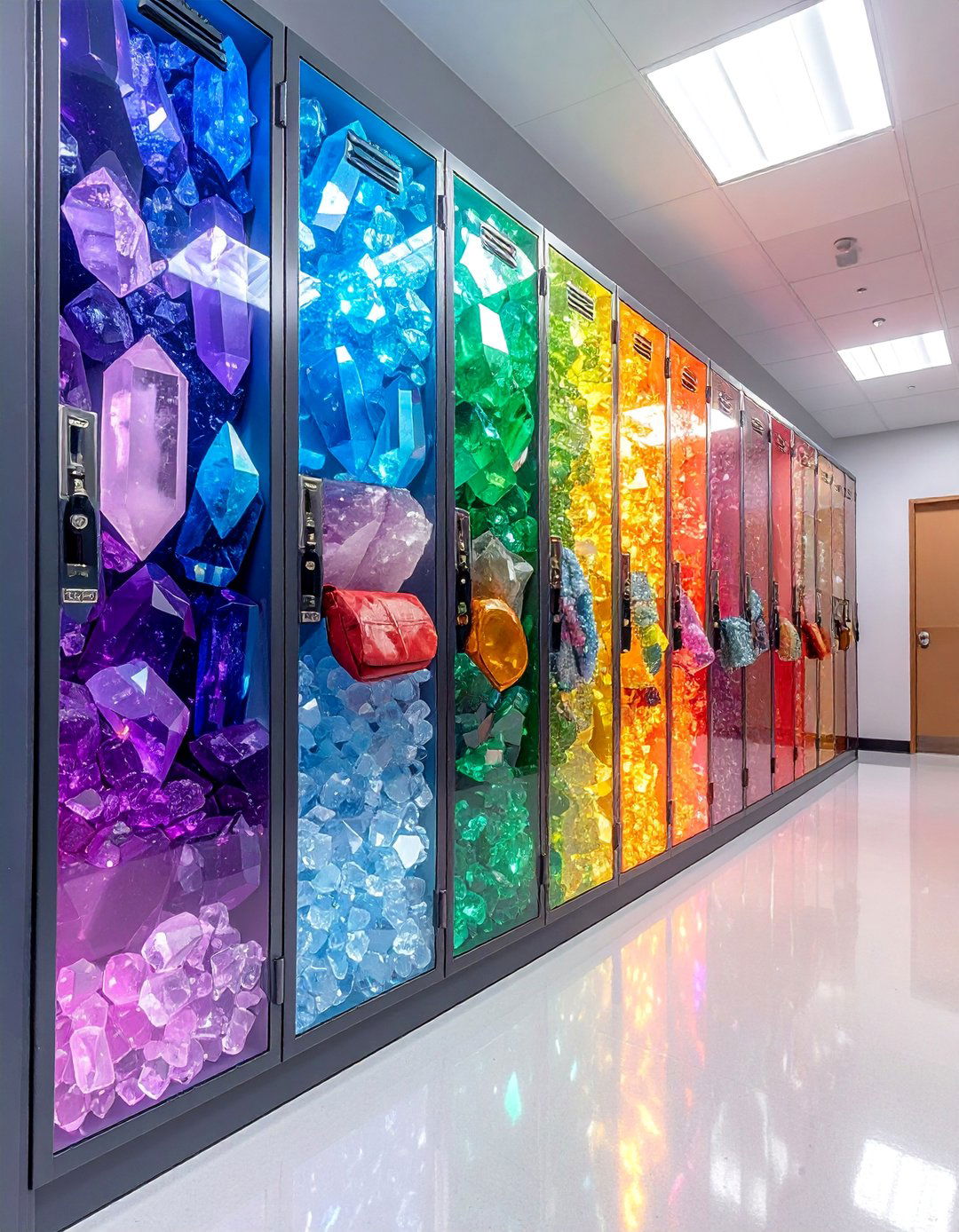 Crystal Gem Collection - 30 Locker Decor Ideas for Stylish and Functional Spaces