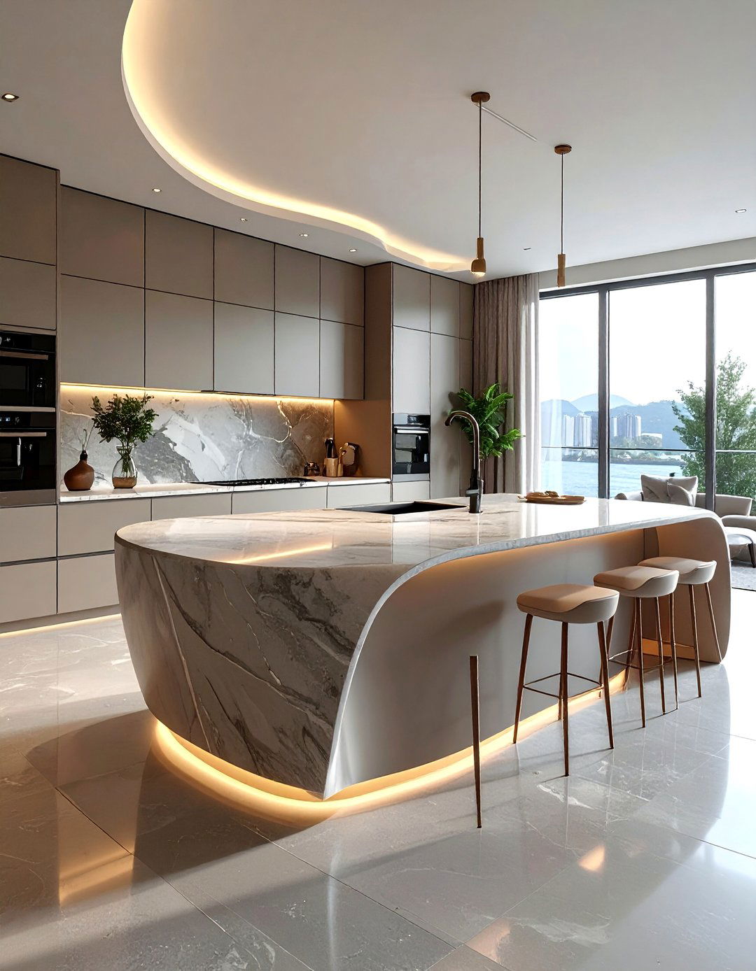 Curved Edge Countertop Kitchen - 25 Dream Kitchen Ideas for Your Modern Home