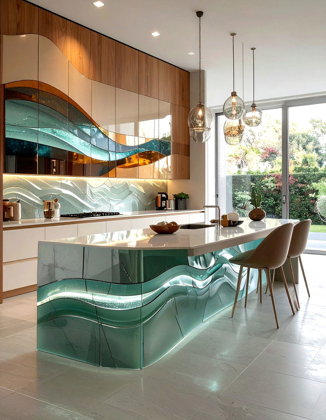 Curved Mirror Tile Installation - 30 Mirrored Backsplash Kitchen Ideas for a Sleek Look