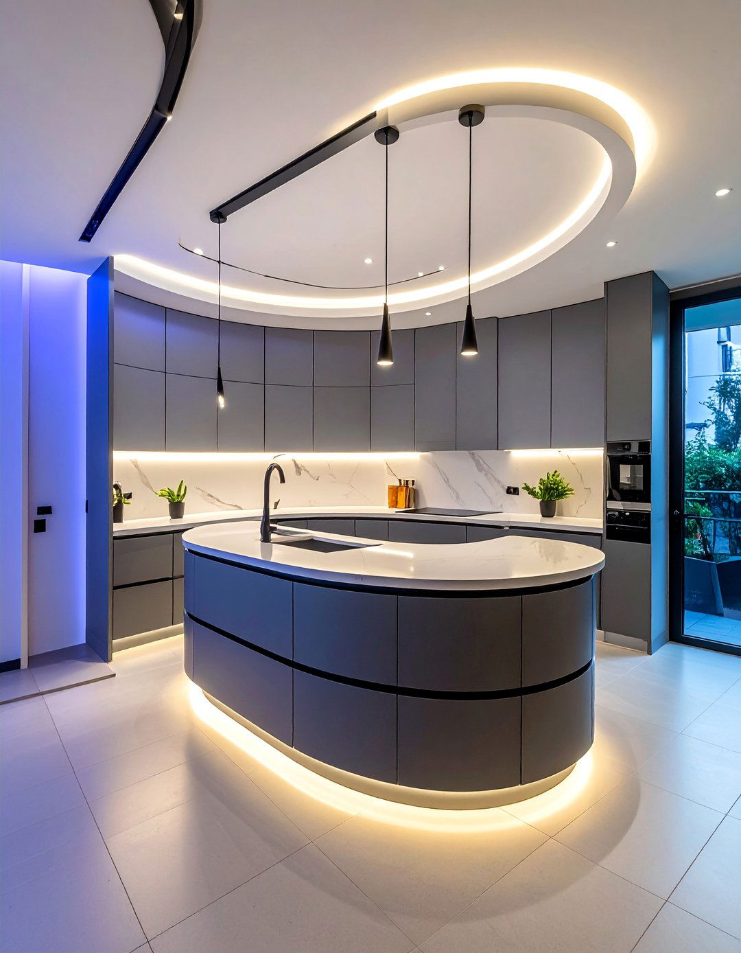 Curved Track Kitchen Configuration - 20 Kitchen Track Lighting Ideas for Modern Homes