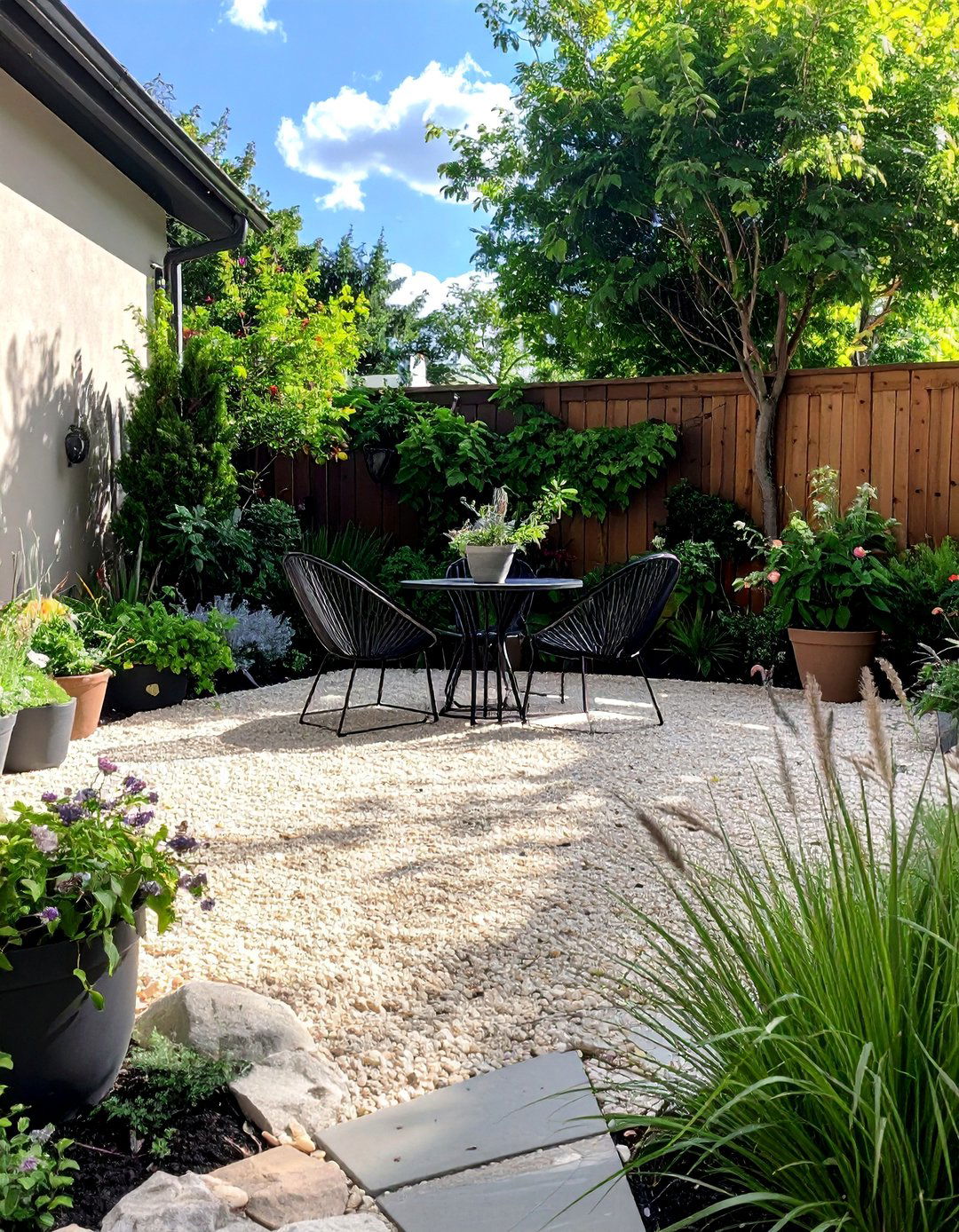 DIY Gravel Patio Area - 40 Small Patio Ideas on a Budget for Cozy Outdoor Living