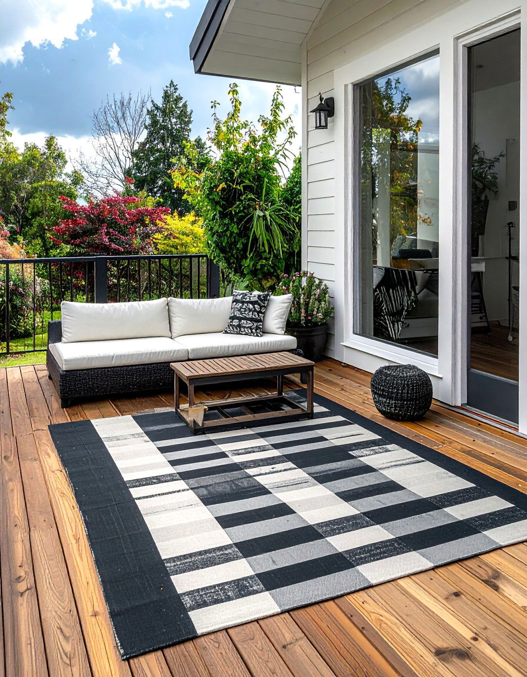 DIY Outdoor Rug from Drop Cloth - 40 Small Patio Ideas on a Budget for Cozy Outdoor Living