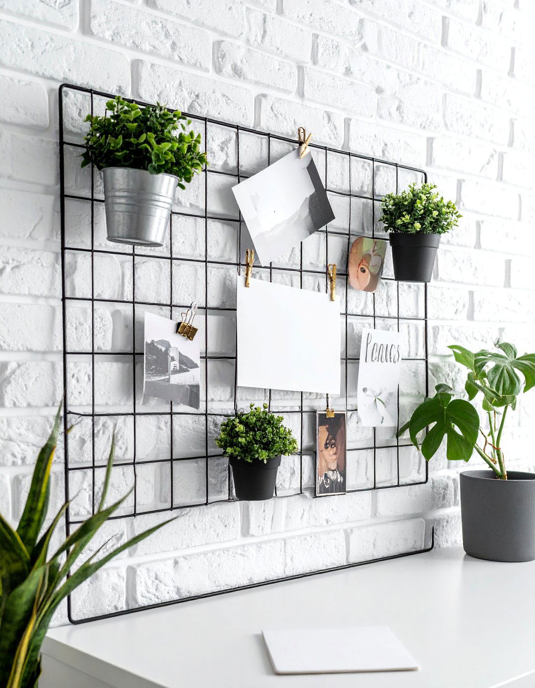 DIY Wire Grid Photo Wall - 40 Photo Wall Ideas to Personalize Your Living Space