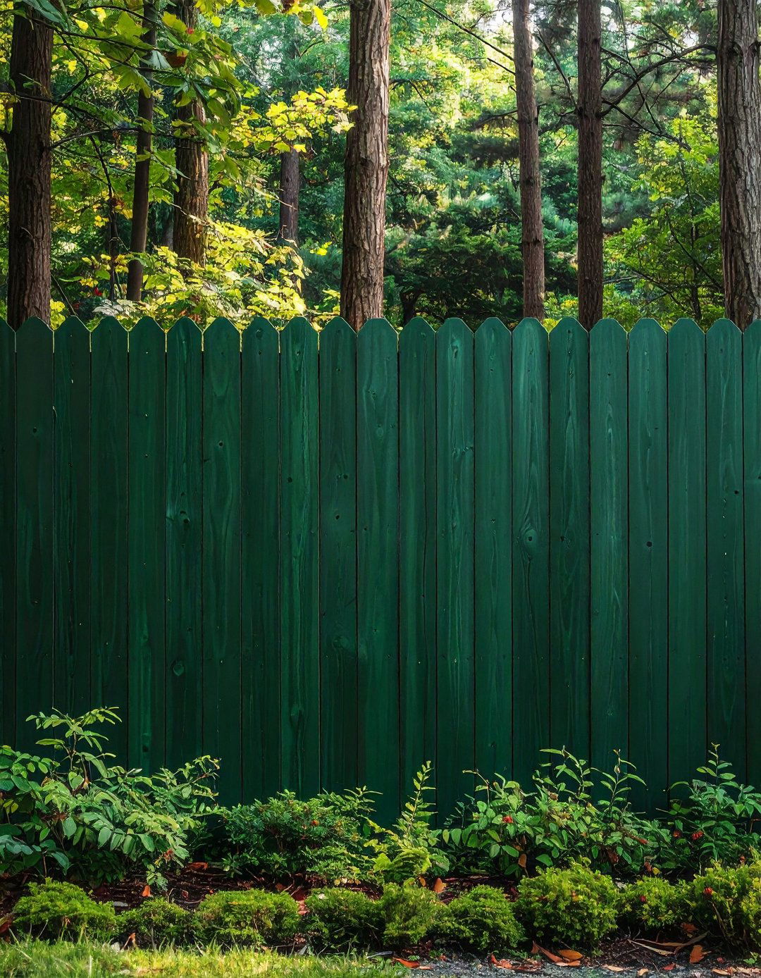 Dark Forest Green Fence Painting - 20 Fence Painting Ideas to Transform Your Outdoor Space