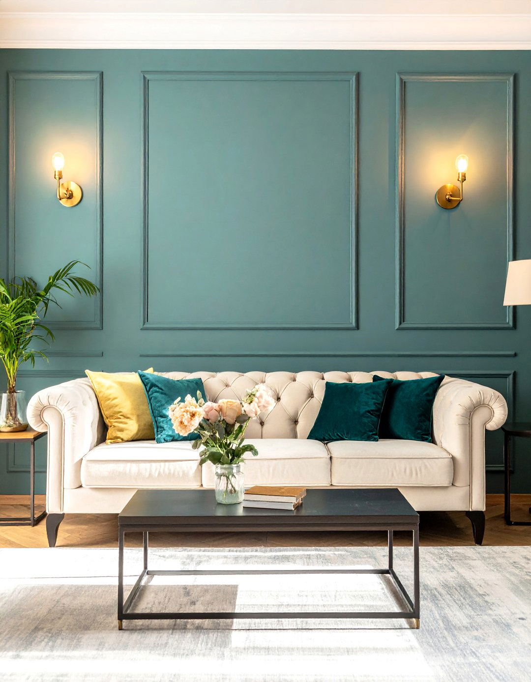 Dark Teal Living Room for a Dramatic Ambiance - 25 Stylish Teal Living Room Decor Ideas