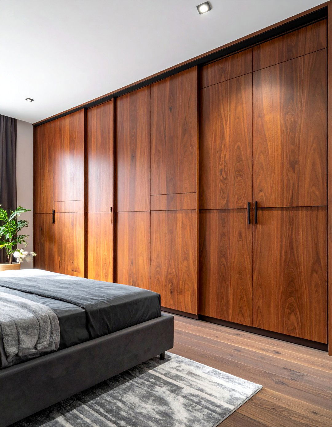 Dark Wood Built in Wardrobes and Storage - 20 Dark Wood Bedroom Ideas for a Cozy Retreat